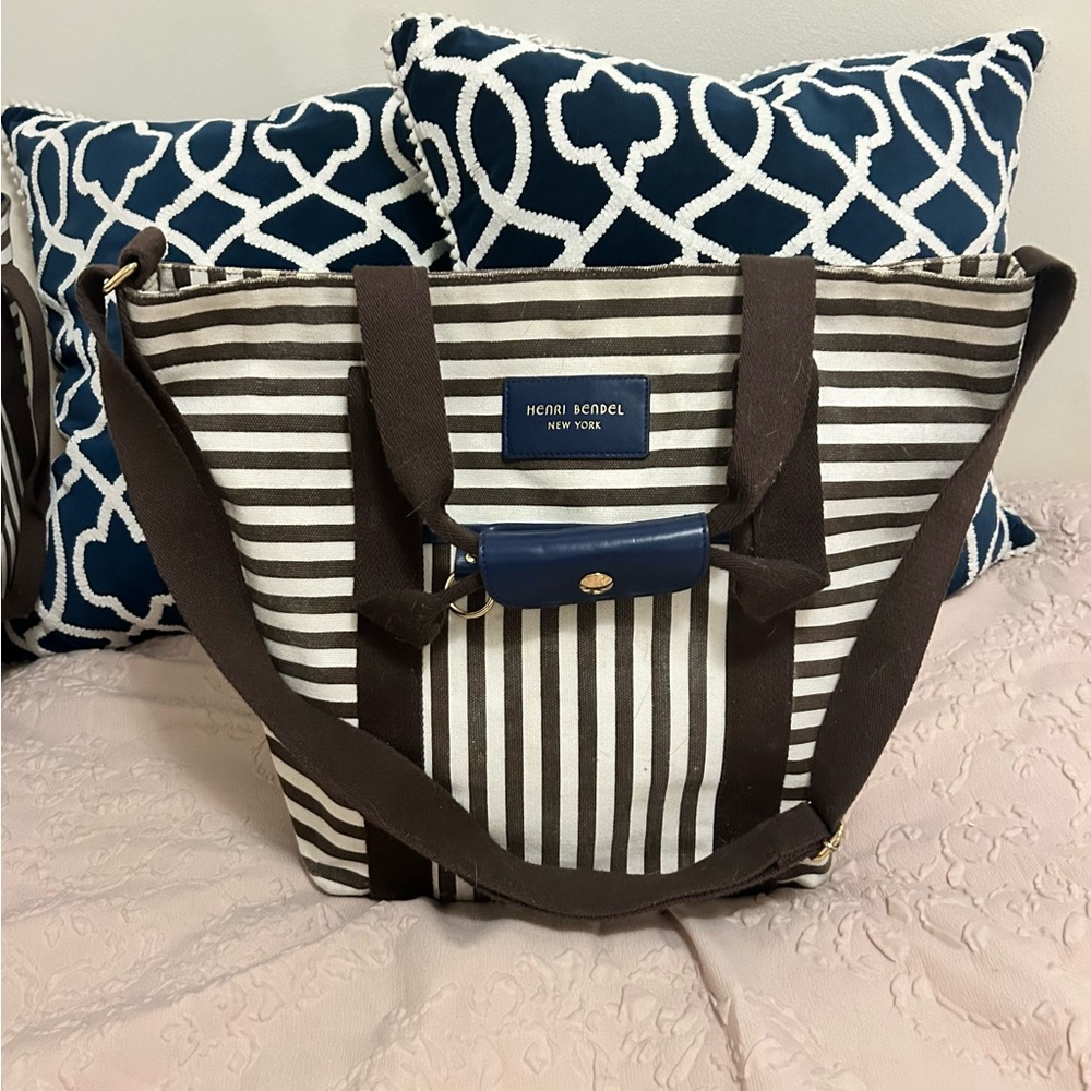 Henri Bendel Canvas Tote with crossbody strap